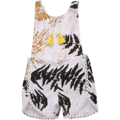 Summer 2020 Cute Infant Baby Girls Floral Sleeveless Romper Summer Sunsuit Clothes Outfits Set