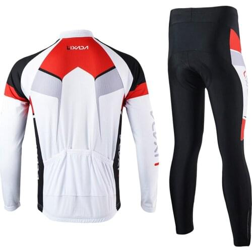 Lixada Spring Autumn Cycling Clothing Set Sportswear Suit Bicycle Bike Outdoor Long Sleeve Jersey Pants Breathable Quick-dry Men
