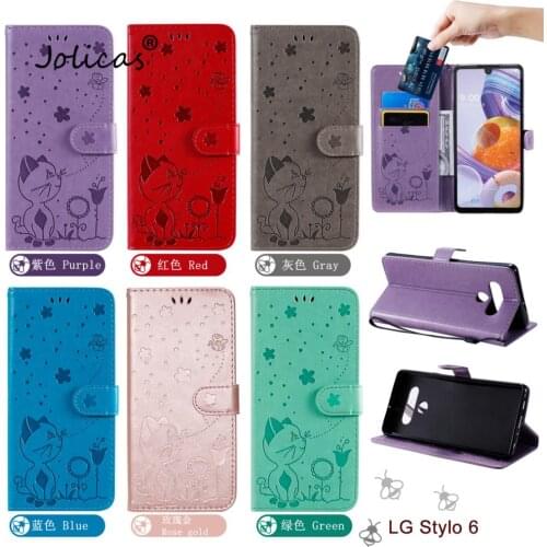 Hot Phone Wallet Cases For LG Stylo 6 Flamingo Estuche PU Leather Book Flip Bag Cover LG Stylo 6 Coques telefoon Glitter Case