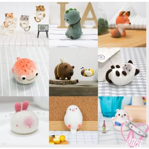 Unfinished animal wool felt material package diy handmade toys to kill time toy gifts wool poke non-finished products