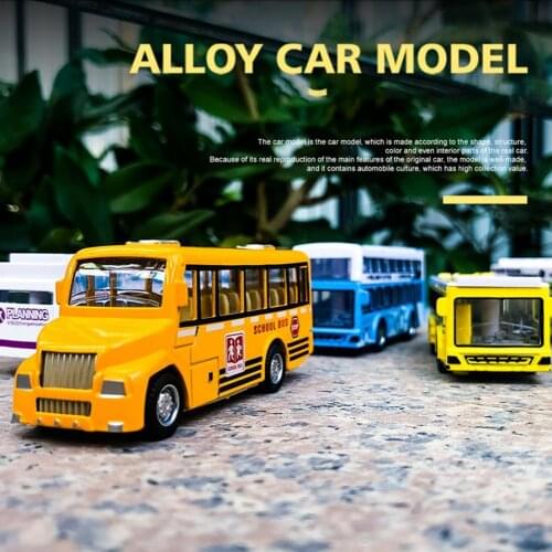 The New Alloy Bus Toy Sports Outdoor Indoor Pull Back Design Children Toys Car Small Size Products Car Model Toy for Kids