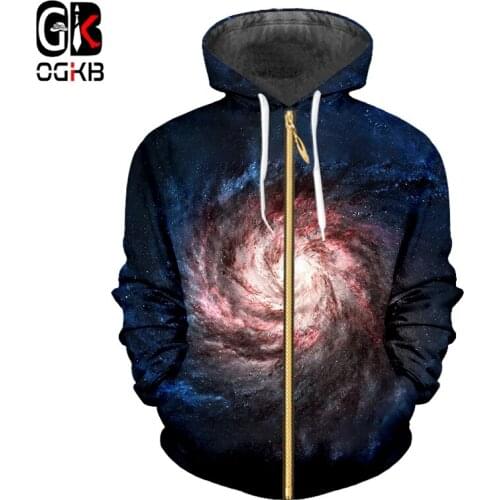 OGKB Paislet Galaxy 3d Printed Zipper Hoodies Sweatshirt New Harajuku Men/women hiphop Long Sleeve Hooded Hoody Jacket Caedigan