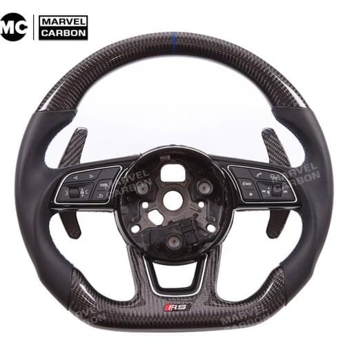 Custom Steering Wheel RS4 RS6 RS5 S4 S5 S6 Carbon Fiber for Audi S1、S3、S4、S5、S6、S7、S8、TTS、SQ5、SQ7 RS3、RS4、RS5、RS6、RS7、TTRS、RS