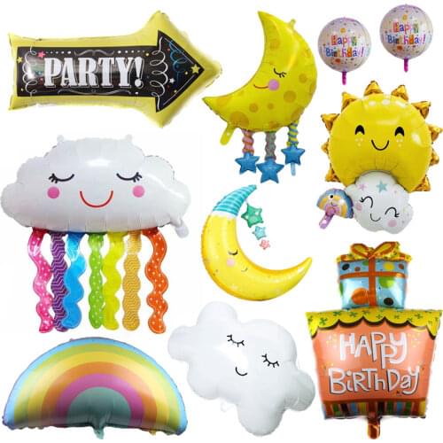 Sun Moon Rainbow Cloud Aluminum Foil Balloon Decoration Adult Wedding Party Childrens Day Travel DIY Toy Baby Shower Supplies