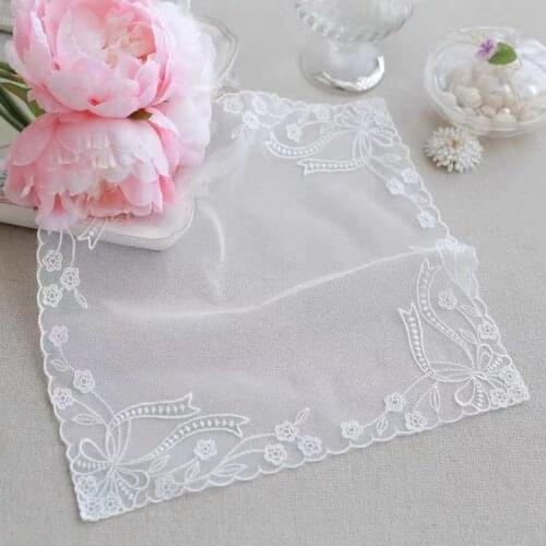 Modern Lace oval Embroidery drink table place mat wedding pad Cloth placemat cup mug Christmas gift coaster dining doily kitchen