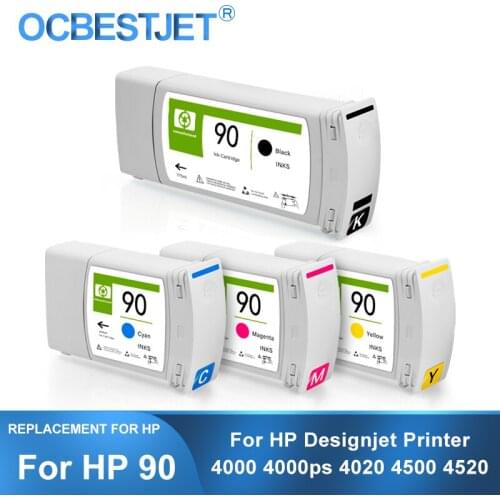[Third Party Brand] For HP 90 Replacement Ink Cartridge For HP DesignJet 4000 4000ps 4020 4500 4520 (4 Colors Available)