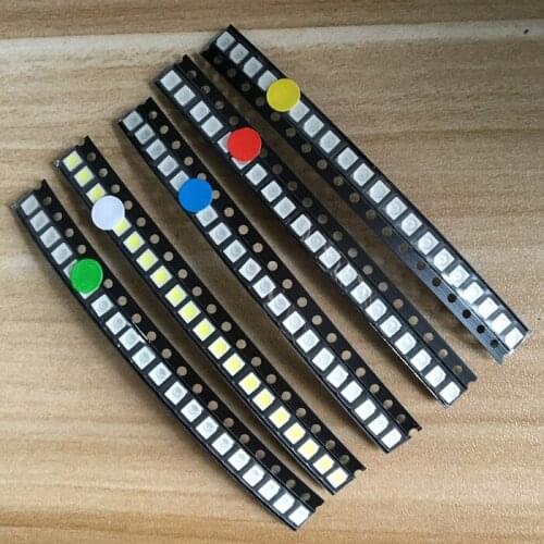 1bag/lot 3528 SMD LED Sample Bag Red Yellow Blue Green White 5 colors each 20pcs