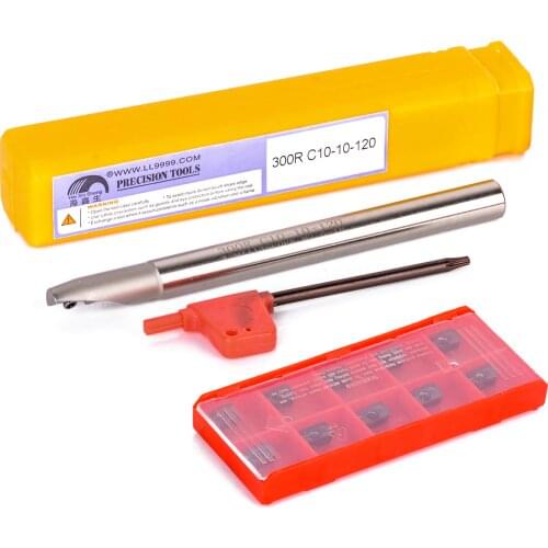 1pc BAP 300R C10-10-100 Tool Holder + 10pcs APMT1135PDER Carbide Inserts with Wrench For CNC Milling Tool