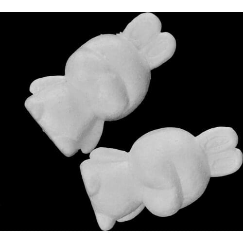 2pcs Rabbit Shaped Styrofoam Foam Ornaments for DIY Modelling Craft 6.3x3.1