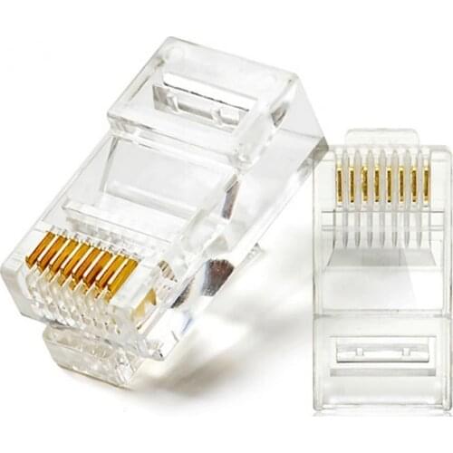 200Pcs Gold Plated RJ45 High Quality RJ45 crystal Net Network Gold Plated Head Adapter Free shiping