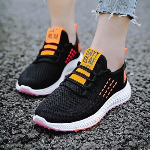 Women 2021 Footwear Women Breathable Casual Shoes Running Women Shoes Comfortable Non-slip Front Lacing Mesh Cloth Shoes 16
