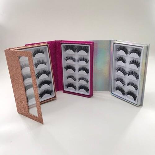 3D Mink Eyelashes 100% Real Mink Natural Lashes with Custom 5pairs Lashes Packaging