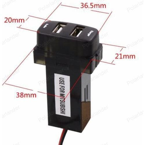 Auto 12v USB interface Audio input socket adapter Fast Charging Car Charger Fit For M/itsubishi