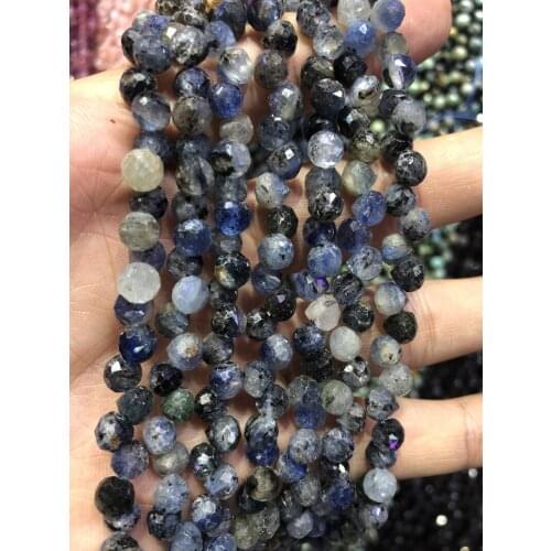 Wholesale 2string of 15.5" 100% Natural Multi Kyanite Bead 6mm Faceted Round Tear Drop Gem Stone Loose Beads for Jewelry