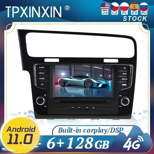 Carplay For Volkswagen VW Golf 7 MK7 2014-2016 Android11 Car Radio Player GPS Navigation Head Unit Multimedia Stereo WIFI DSP BT