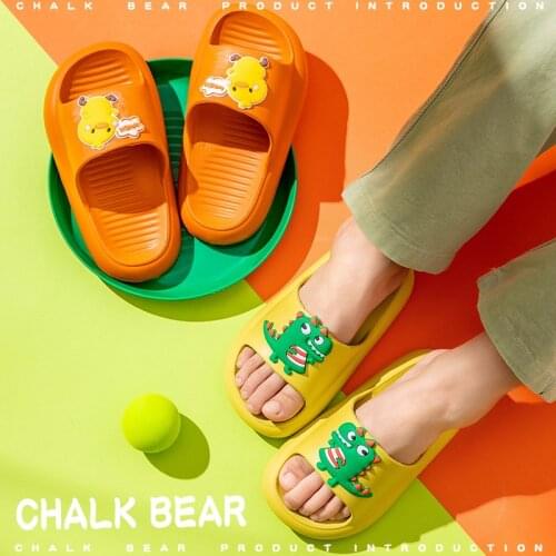 Kids Shoes Summer Boy Slippers for Children Cartoon Dinosaur Beach Slippers for Girls Eva Bathroom Non-Slip Slippers for Home