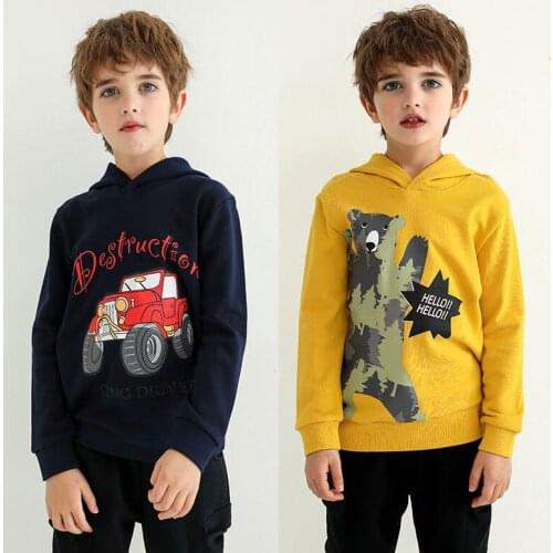 Children Hoodies Boys Sweatshirts BabyCotton Tops Spring Autumn New Casual Kids Cartoon Animal Bear Tops Teens Hooded Clothes
