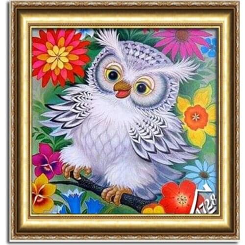 DIY Diamond Painting Kits Handmade Crafts Embroidery Mosaic round Cute Owl Animals Rhinestones Sticker Pasted Cross Stitch Set