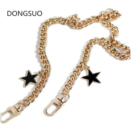 Designer chain strap Decoration DIY white flower black metal chain handbag bag purse replacement Accessories Hardware quality