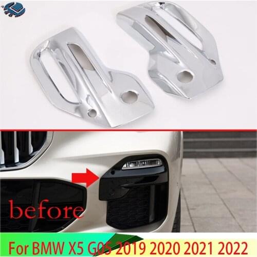 For BMW X5 G05 2019 2020 ABS Chrome Front Fog Light Lamp Cover Trim Molding Bezel Garnish Sticker