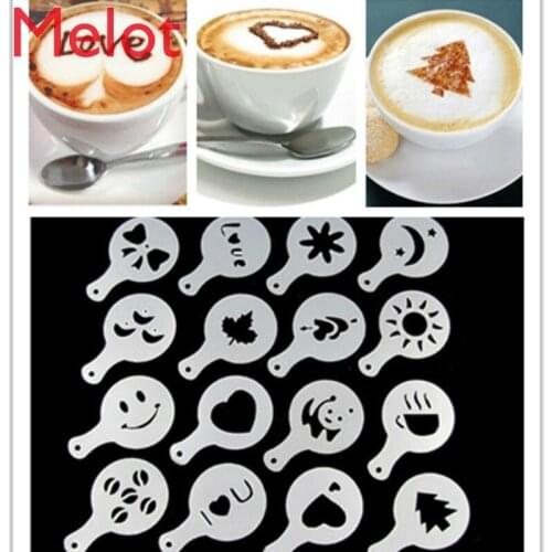 European-Style Simple Coffee Plastic Garland Mold Fancy Coffee Printing Model Thickened Coffee Spray Flower Template