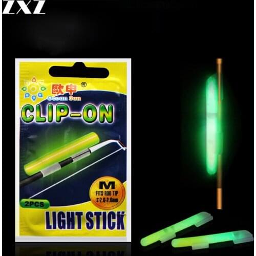 20pcs Fishing Fluorescent Lightstick Float Dark Glow Stick Tip Night Floats Clip Rod Light Fish Bobber Tackle 4 Sizes Diameter