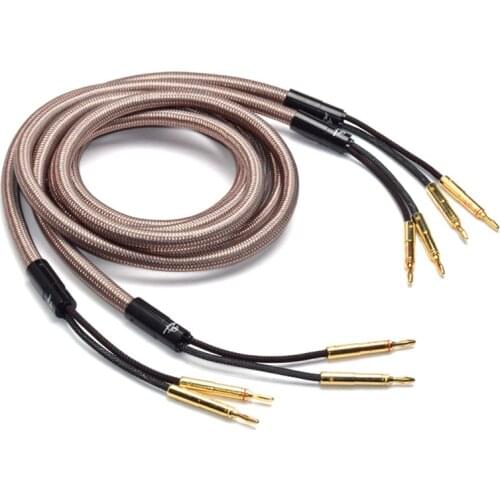 Hifi Accuphase Speaker Cable Pure Copper Audio Speaker Wire With Gold Plated Banana To Banana Plug