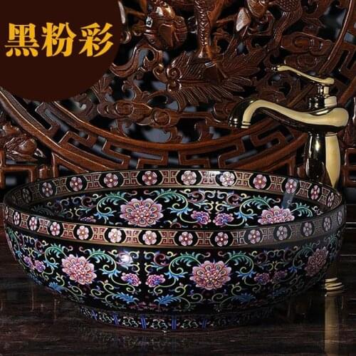 Europe Vintage Style Ceramic Art Basin Sinks Counter Top Wash Basin Bathroom Vessel Sinks Vanities european bathroom sinks