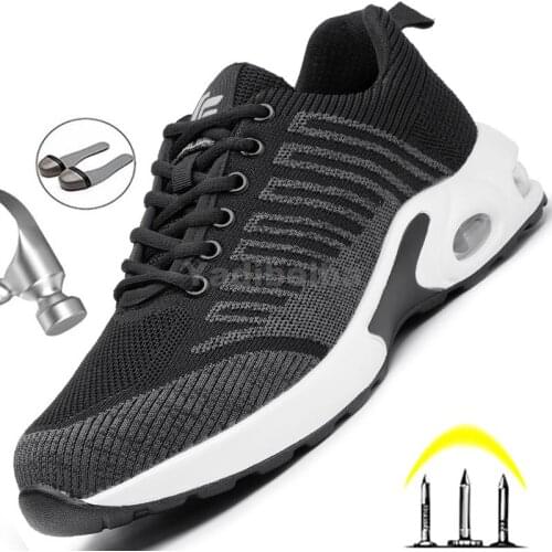 Indestructible Steel Toe Work Shoes for Men Women Lightweight Safety Shoes Puncture Proof Breathable Work Sneakers Working Shoes