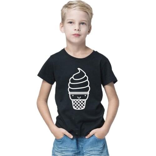 Kawaii Ice Cream Kids Shirt Summer Cotton Tee Shirt Millennial Pink Tee Baby Toddler Hipster Shirt Monochrome Modern Unisex Top