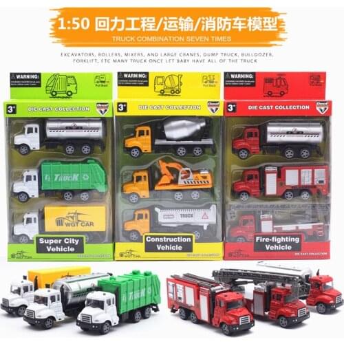 3pc/set High Simulation Mini Fire Engine Model Alloy Vehicles Truck Toy Kids Gift Model Control Ladder Models for Collection