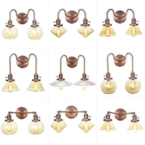 Nordic postmodern simple personality fashion restaurant aisle bedroom double head wall lamp