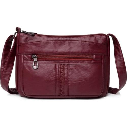 New Soft Leather Shoulder Bags Woman Designer Cross Body Bags for Women 2021 Female Handbags Vintage Ladies Messenger Bag Sac