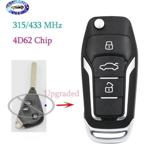 Upgraded Replacement Flip Remote Key Fob 315/433MHz 4D62 Chip for Subaru Outback Liberty Impreza WRX Forester 2003-2009