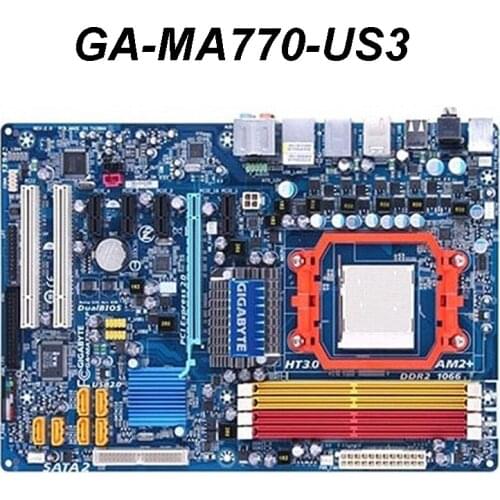 Original For Gigabyte GA-MA770-US3 R2.0 Desktop Motherboard MA770-US3 770 Socket AM2 AM3 DDR2 SATA2 USB2.0 ATX 100% Fully Test