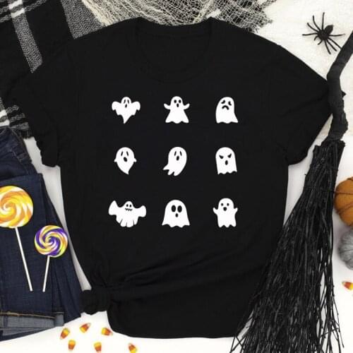 Autumn Future Ghost Graphic Tee Shirt Top Ghosts Halloween T-shirt Cute Women Halloween Party Gift Tshirt Camiseta