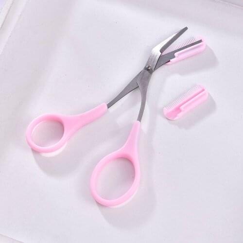 1Pcs Korean Style Eyebrow Comb with Eyebrow Trimmer Eyebrow Trimmer Professional Makeup Accessories Small Scissors