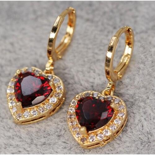 Luxury Bohemian heart Earrings for Womens earrings Gold Filled dangle Drop Earring Trendy Jewelry for Party Wedding Gift