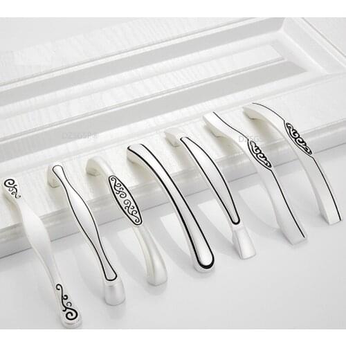 Zinc Alloy Cupboard Kitchen Pulls Wardrobe Furniture Knob Silver Drawer Cabinet Handles Nordic Style Threaded