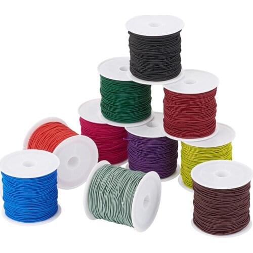 10roll Elastic Cord Mixed Color 1mm For Handmaking DIY Accessories Bracelet Cord Making Masks Makings Material
