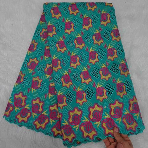 5yard Swiss Lace Fabric 2021 Latest 100%Cotton Embroidery African Fabrics Swiss Voile Lace In Switzerland Dubai Fabric For Dress