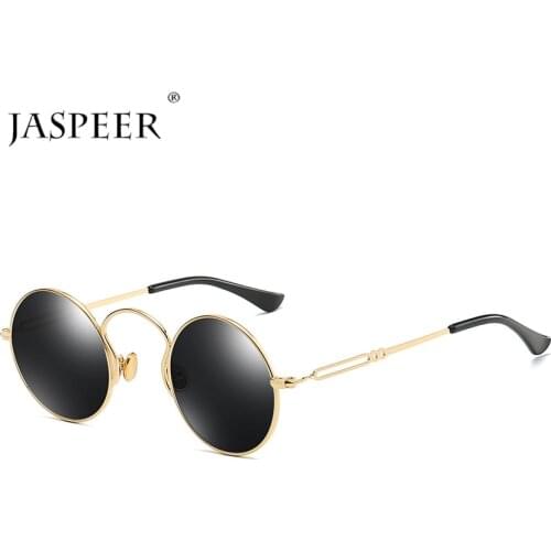 JASPEER 2021 Metal Steampunk Sunglasses Men Women Fashion Retro Round Sun Glasses Brand Design Vintage Punk Shades Oculos De Sol