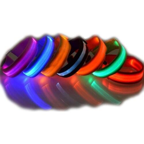 LED Luminous Arm Bracelet Outdoor Night Safety Warning LED Flash Light Strap For Running Party Decoration LX8619