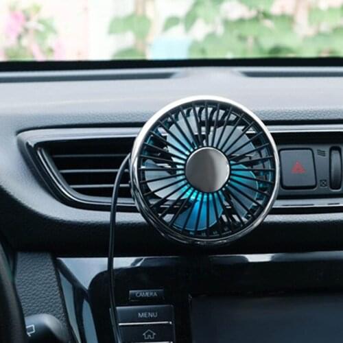 Universal 5W 360 Degree Rotation Car Fan Adjustable Angle Auto Air Vent Fan USB Charging Electric Cooling Fan for Car Dashboard