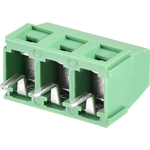 Uxcell PCB Screw Terminal Steel Plated Zinc Contact AC300V 12A 3P 5mm Pitch for Prototype Board Green Pack of 20