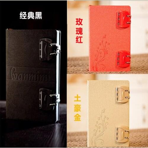 3 style Vintage A5 Notebooks Journals Planner Agenda Diary Book with Password Lock Office School Supplies Creative Stationery