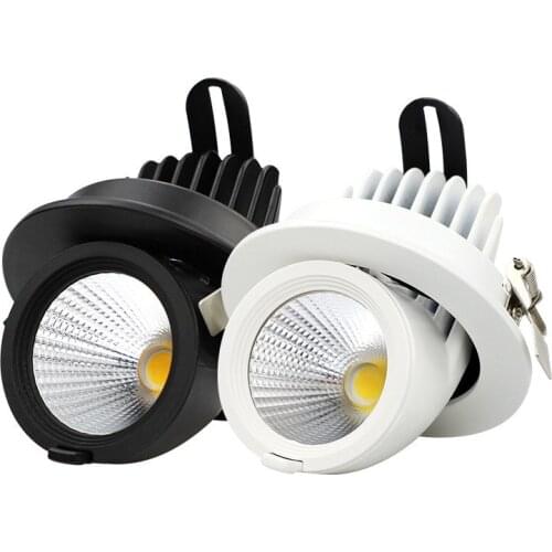 Recessed LED Downlight Angle Adjustable Built-in LED Spot light Encastrable AC220V White Black 5W 7W 10W 20W for Indoor Lighting