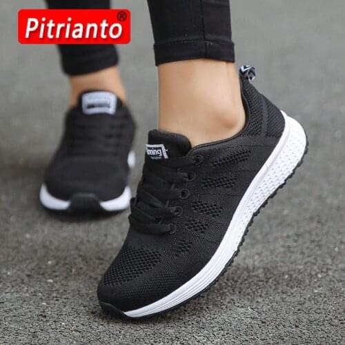 Women Sneakers Lace-Up Beginner Rubber Fashion Mesh Round Cross Straps Flat Casual Shoes Walking Jogging Trainers Breathable