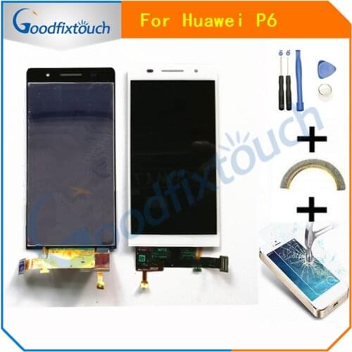 100% Tested For Huawei P6 P6s LCD Display+Touch Screen Digitizer Glass Panel Replacement For Huawei Ascend P6 + tools