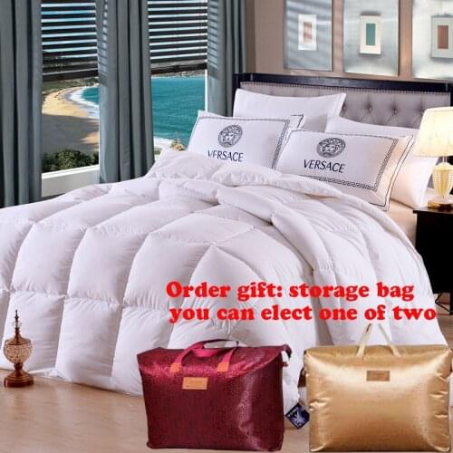 100% White Duck/Goose Down Winter Quilt Comforter Blanket Duvet Filling Cotton Cover Twin Single Queen Supper King Size